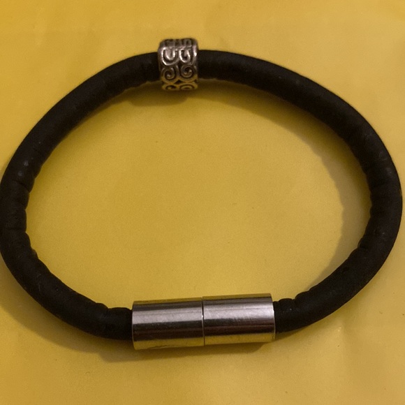 Handmade Cork Bracelet with Charm and Magnetic Snap - Picture 3 of 4